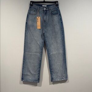 HDLTE Blue Relaxed Fit Jeans with Vintage Finish - Size 10